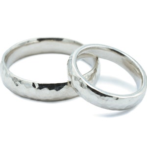 His and Hers Beaten 100% Pure Tin Rings perfect 10th Anniversary gift