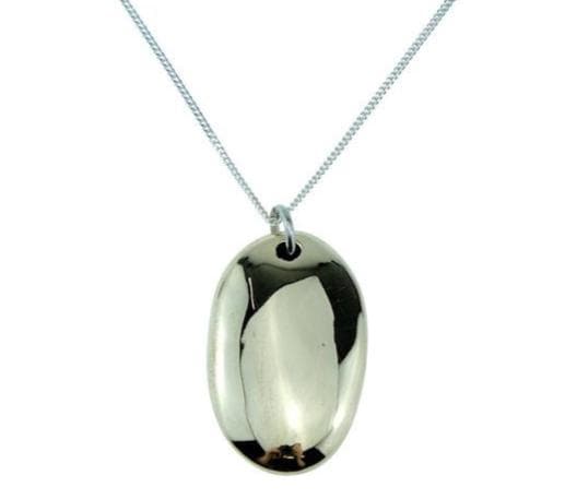 Bronze Pebble Heart Pendant – 8th Anniversary Gift, Sterling