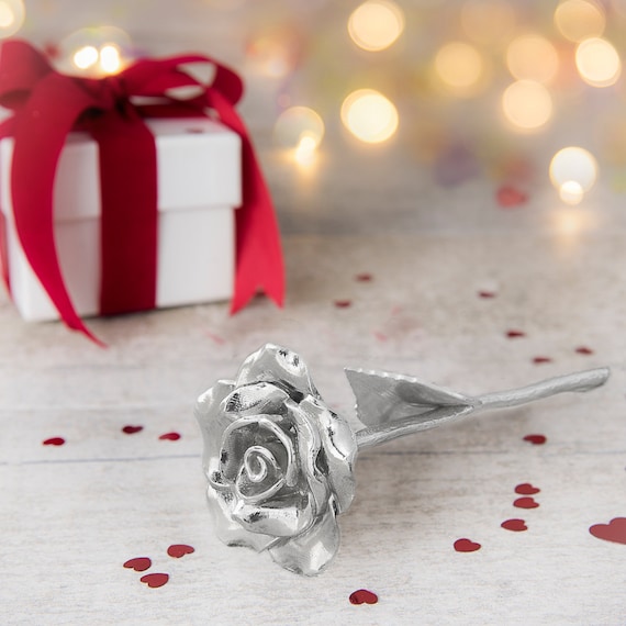 Rosa Eterna In Metallo Placcato Rosa – Regalo Perfetto Per Fidanzata, Idee Regalo Anniversario Matrimonio Compleanno - 6