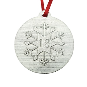 18th Christmas Snowflake Metal Decoration - 18th Anniversary Idea
