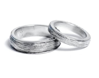 10th Year Wedding  Anniversary Tin Rings for Him and Her – Inscribed with ‘Ten Years’ (Pair)