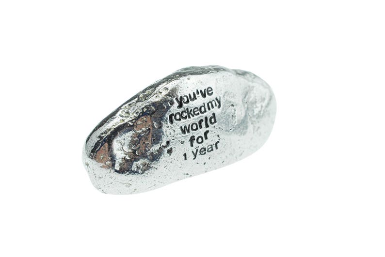 Regalo Di 9° Anniversario – Roccia In Metallo Pesante Con Incisione "You've Rocked My World For 9 Years", 200g, Confezione In Paglia - copertina