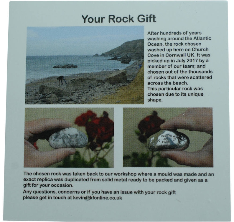 15th Anniversary You Are My Rock Gift Idea Solid Metal Heavy Polished Rock Gift for 15 Year Anniversary image 4