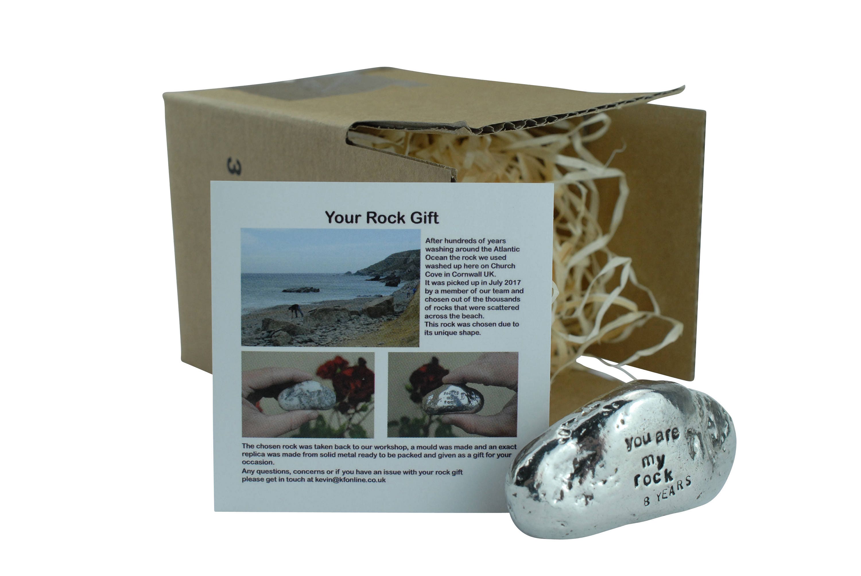 8th Anniversary You Are My Rock Gift Idea - Solid Metal Heav…