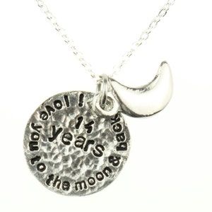 14. Hochzeitstag ich liebe dich zum Mond und zurück Halskette - einzigartige 14. Anniersary Geschenkidee