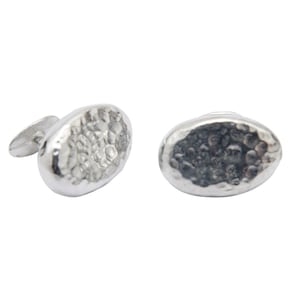 10th Anniversary Tin Chunky Oval Cufflinks