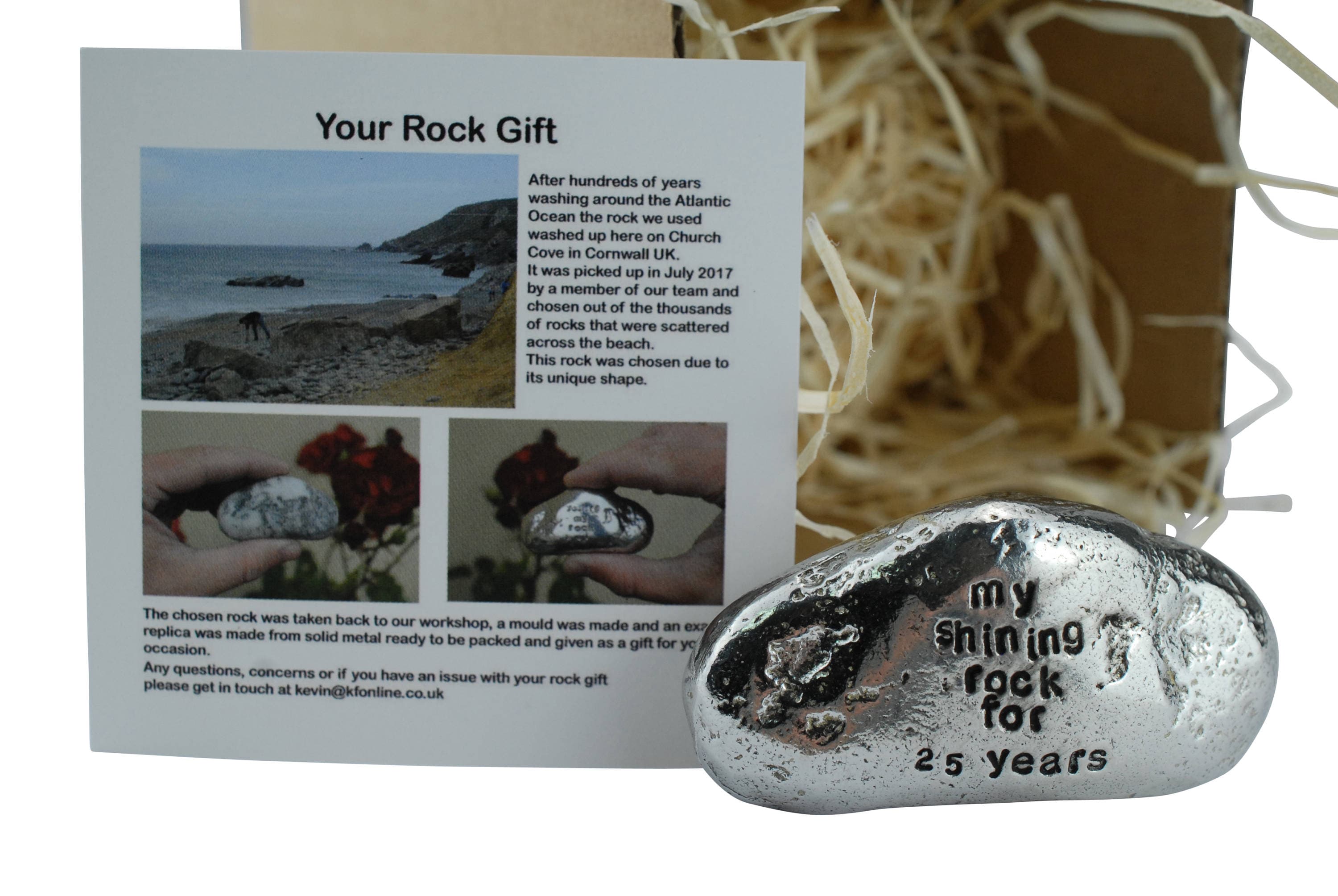 My Shining Rock for 25 Years solid metal anniversary gift