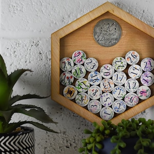 26 Aniversario 26 Reasons I Love You Marco de pared de madera - Fichas de amor a todo color