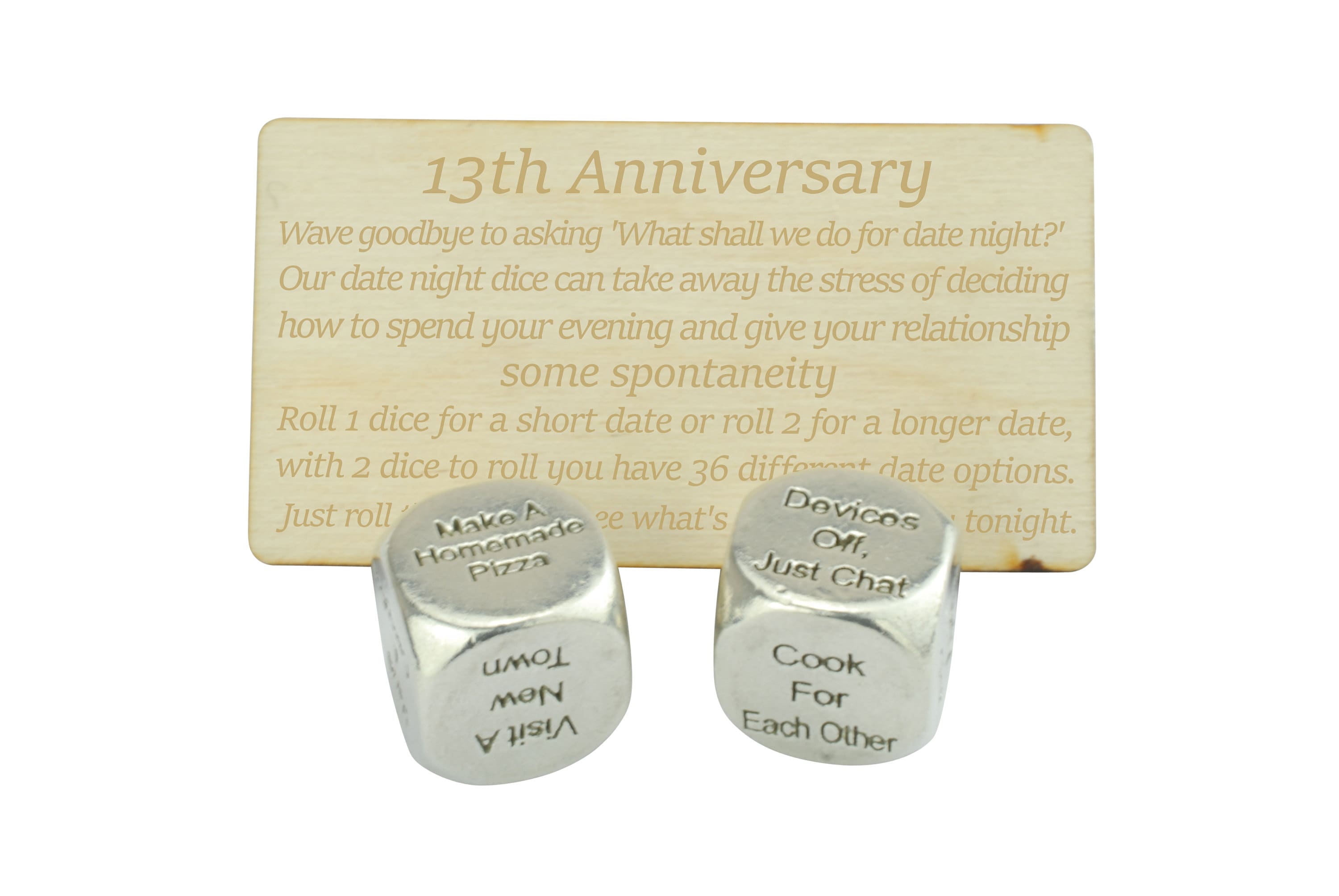 Thirteenth Anniversary Date Night Decider Dice