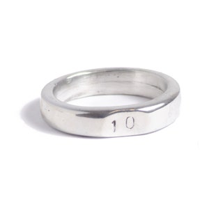 10th Anniversary Gifts For Men - Men&#39;s Pure Tin Signet Ring Stamped With 10