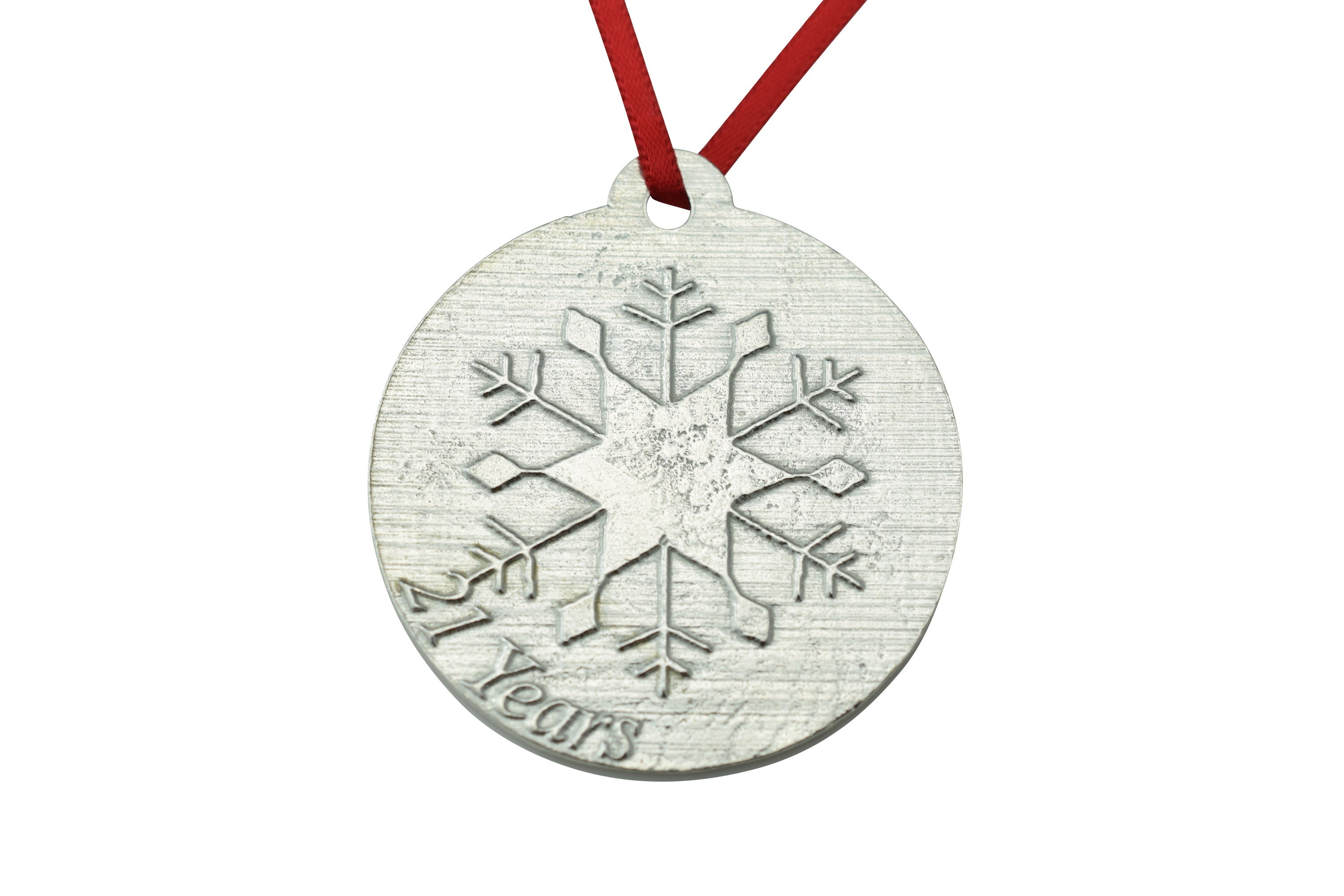 21 Year Anniversary - Metal Christmas Snowflake Metal Decora…