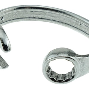 Pulsera con llave inglesa para hombre / Pulsera mecánica de acero liso / Regalo para él: cumpleaños, Navidad, aniversario, hecha a mano en el Reino Unido.