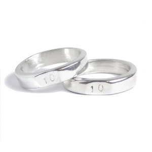 10th Wedding Anniversary Signet Rings - Stamped With 10 - Made from 100% Pure Tin (Pair)