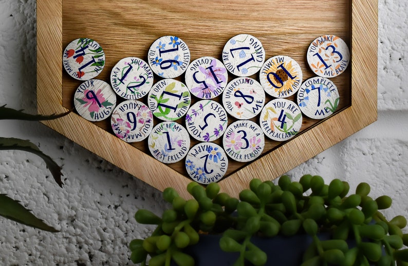 17th Anniversary 17 Reasons I Love You Wooden Wall Frame Full Colour Love Tokens image 2