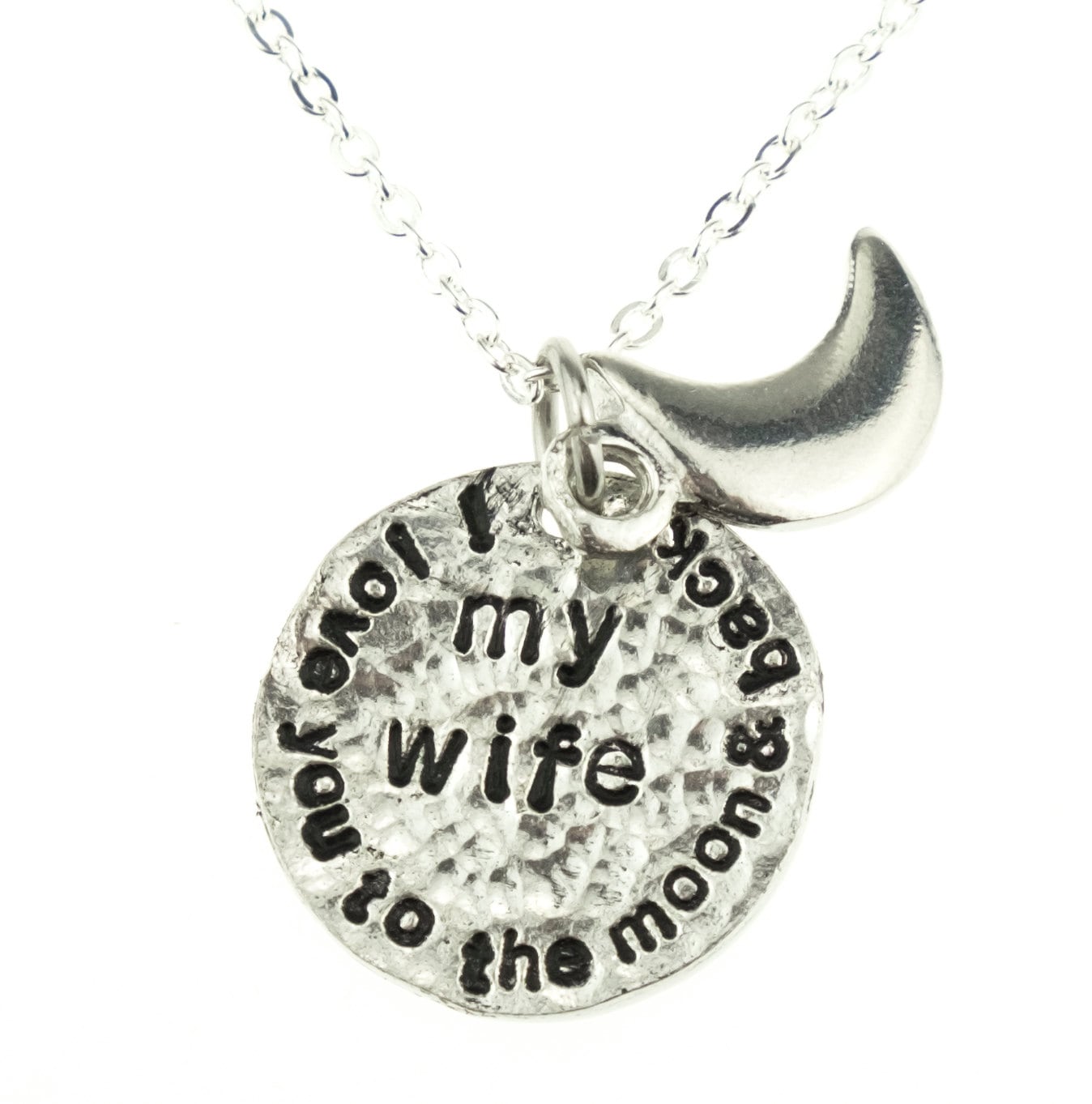Moon And Back Hammered Pendant