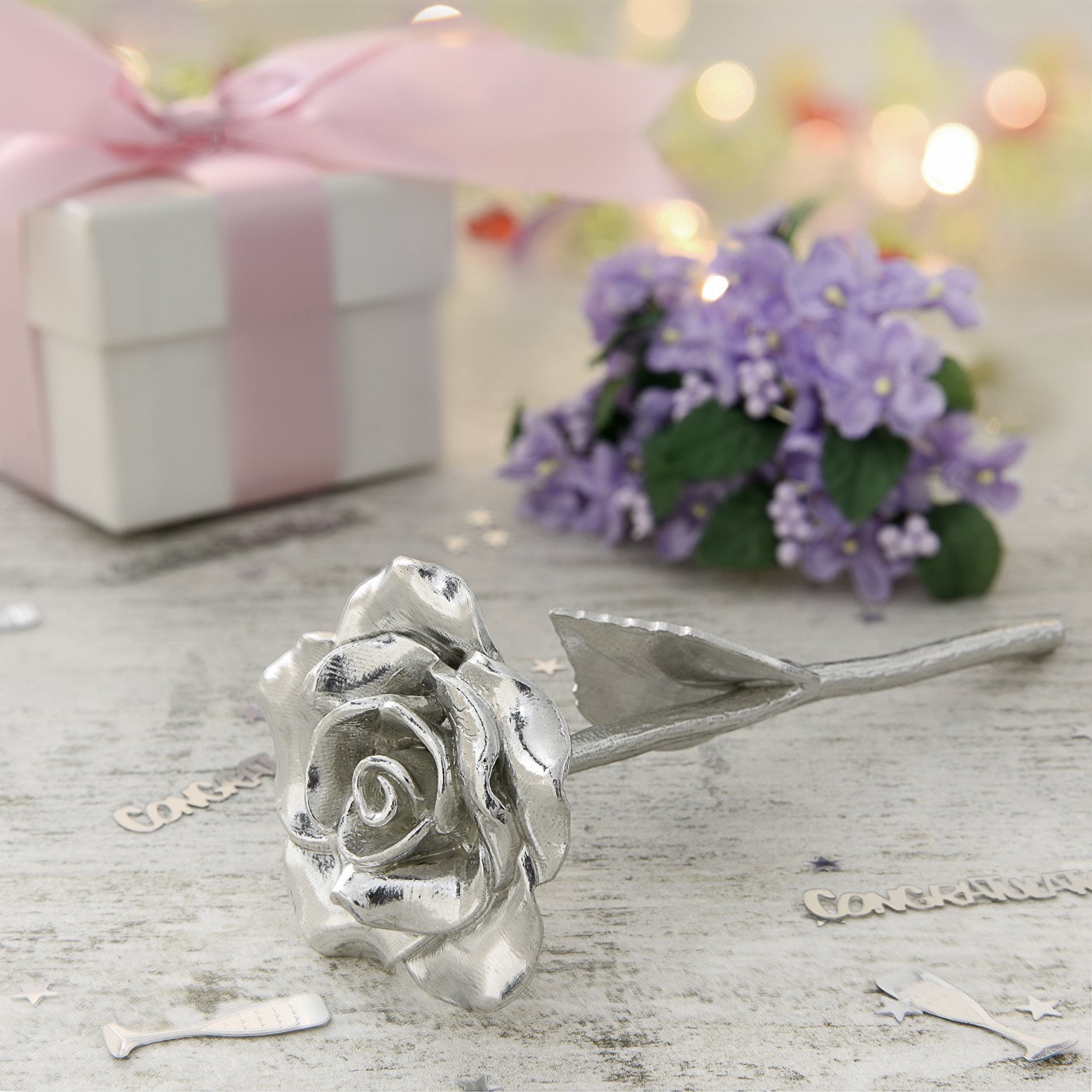 Solid Metal Rose, Everlasting Love Gift