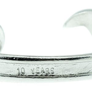 10th Anniversary Gift for Husband | Spanner Wrench Bangle Stamped 10 YEARS | 10 Year Tin Wedding Anniversary