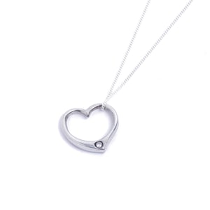 Tin 10th Wedding Anniversary Diamond Heart Pendant