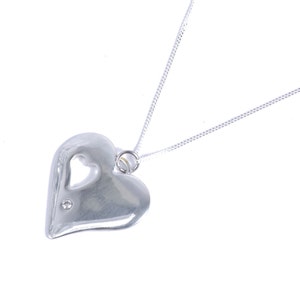 10th Wedding Anniversary Gift for Women - 100% Pure Tin And Diamond Heart Pendant