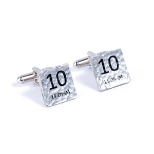 10th Wedding Anniversary Personalised Cufflinks