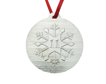 11th Christmas Snowflake Metal Decoration - 11th Anniversary Idea