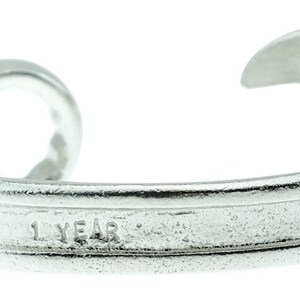 1st Anniversary Gift for Husband | Spanner Wrench Bangle Stamped '1 YEAR' | Paper Anniversary Idea UK Handmade