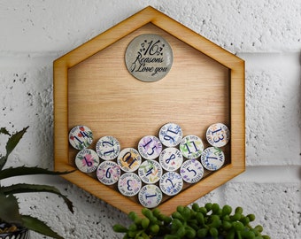 16th Anniversary16 Reasons I Love You Wooden Wall Frame - Full Colour Love Tokens