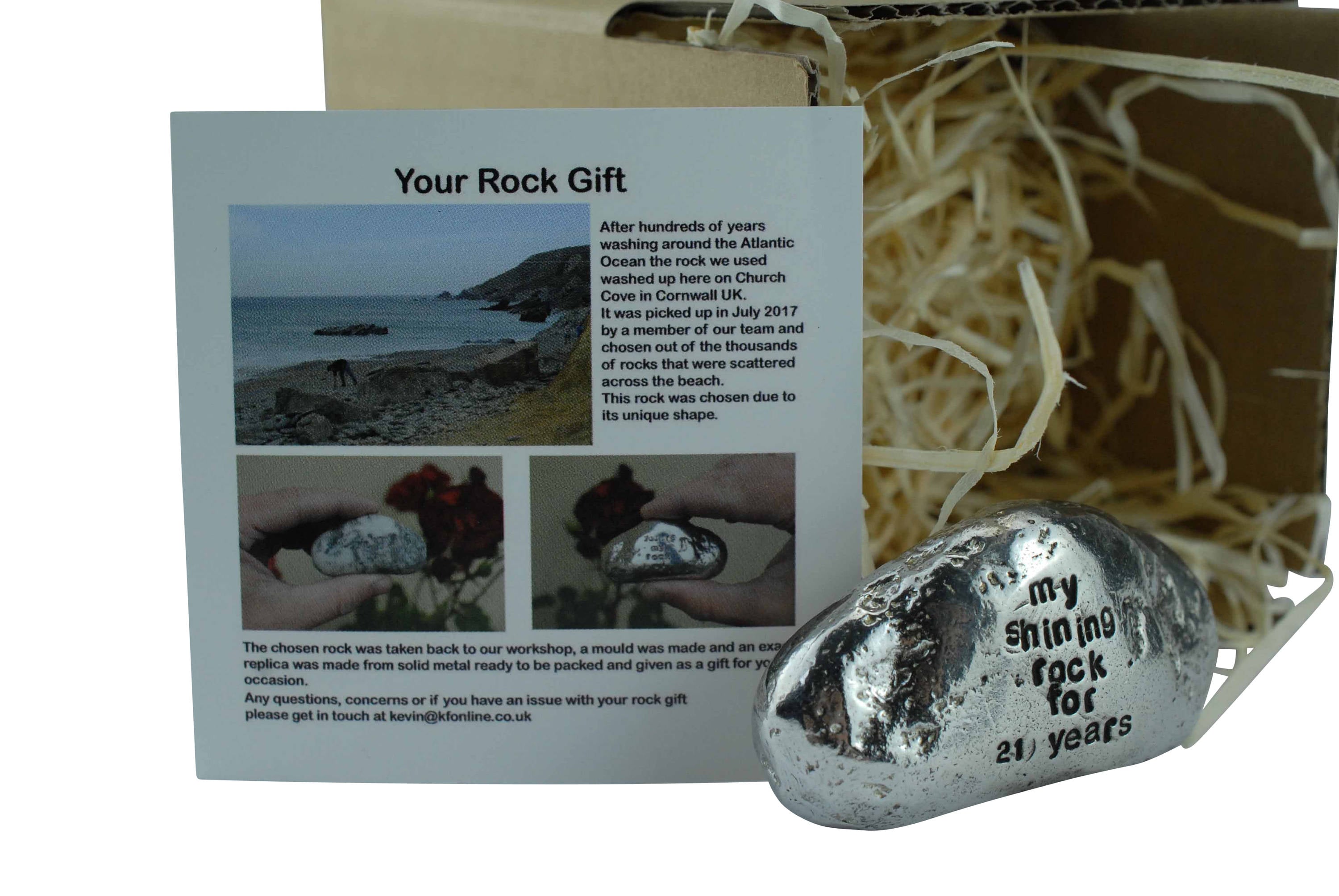 Solid Metal 21st Anniversary Rock – My Shining Rock Gift