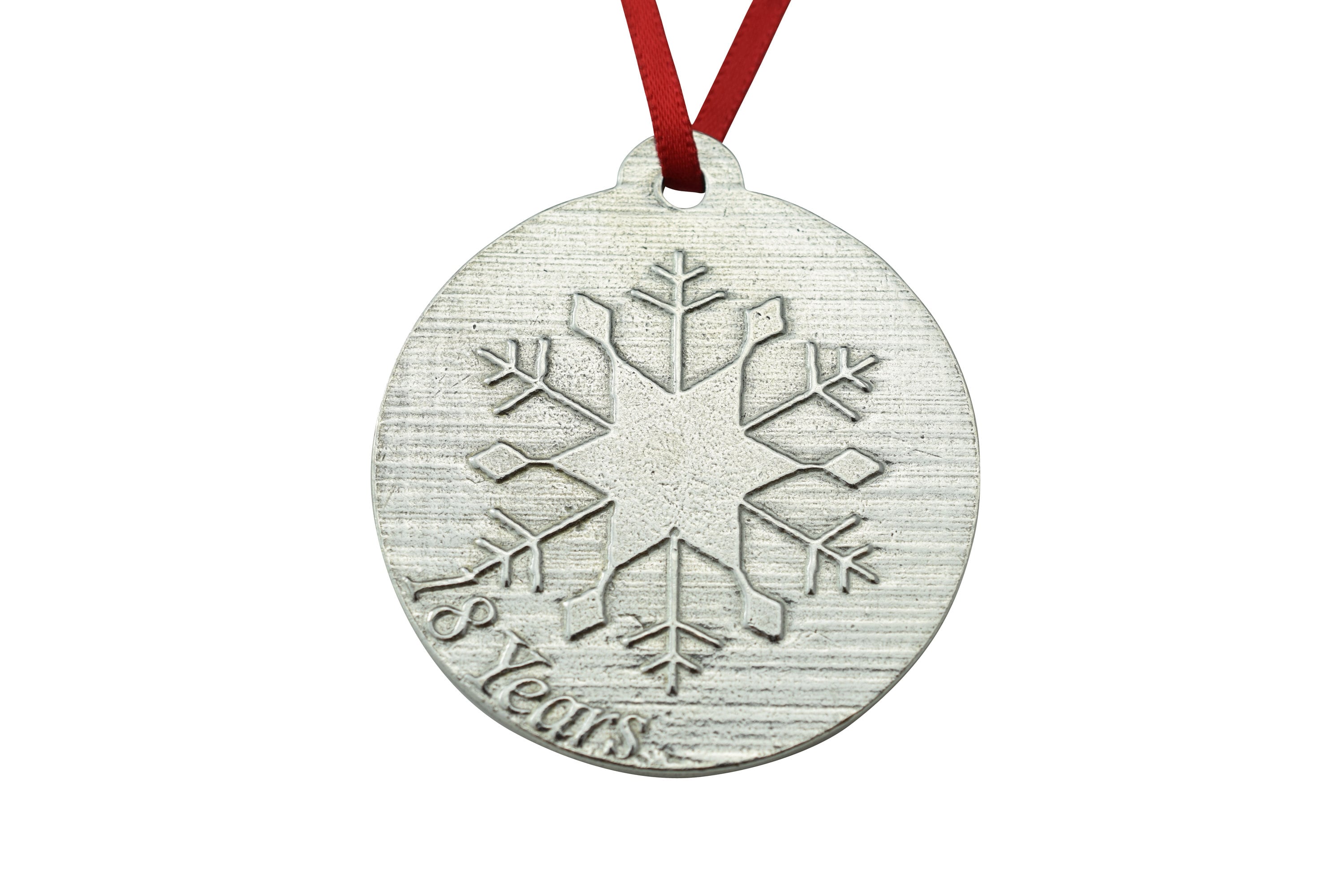 18 Year Anniversary Metal Snowflake Decoration