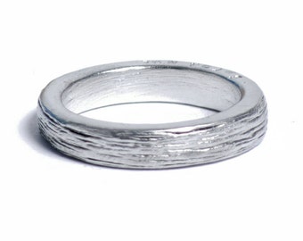 10 Year Anniversary Ladies Pure Tin Ring Inscribed with 'Ten Years'