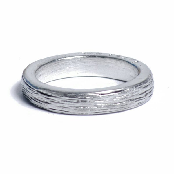 10 Year Anniversary Ladies Pure Tin Ring Inscribed with 'Ten Years'