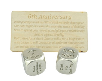 Sixth Anniversary Date Night Decider Dice - 6th Anniversary