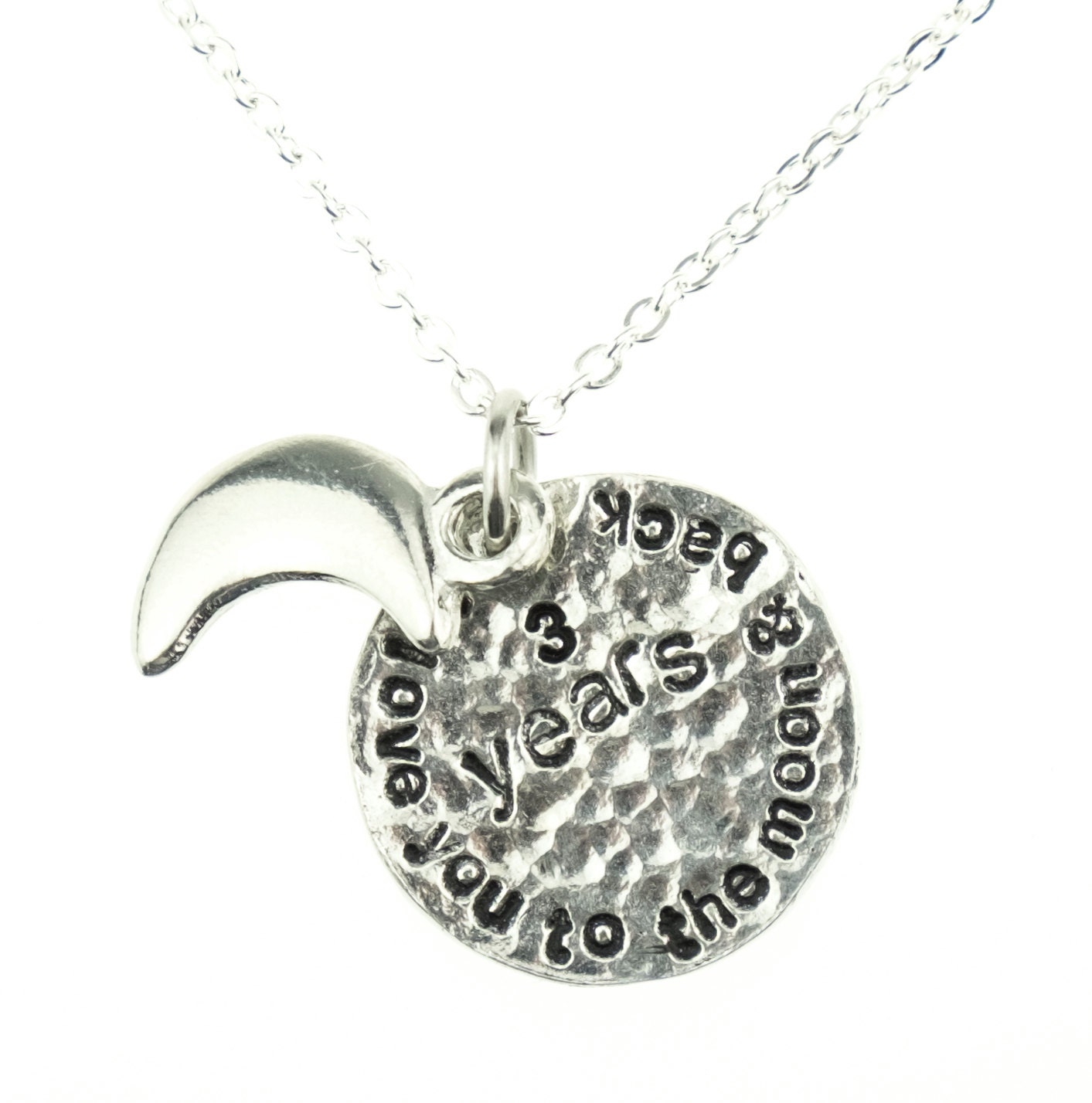 Rustic 3rd Anniversary Necklace – I Love You To The Moon