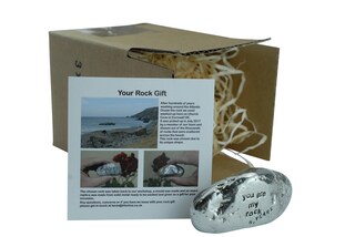 Regalo 11° Anniversario: Pietra "You Are My Rock" In Metallo Massiccio Lucidato, Regalo Originale Per Lui O Lei