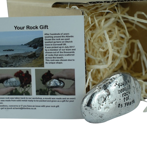 25th Anniversary Gifts For Men Ornament - You've Been My Rock For 25 Years - Solid Metal Heavy Rock