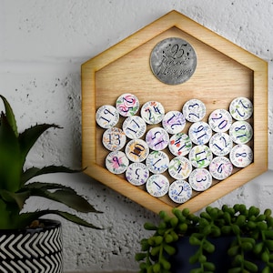 25 Aniversario 25 Reasons I Love You Marco de pared de madera - Fichas de amor a todo color