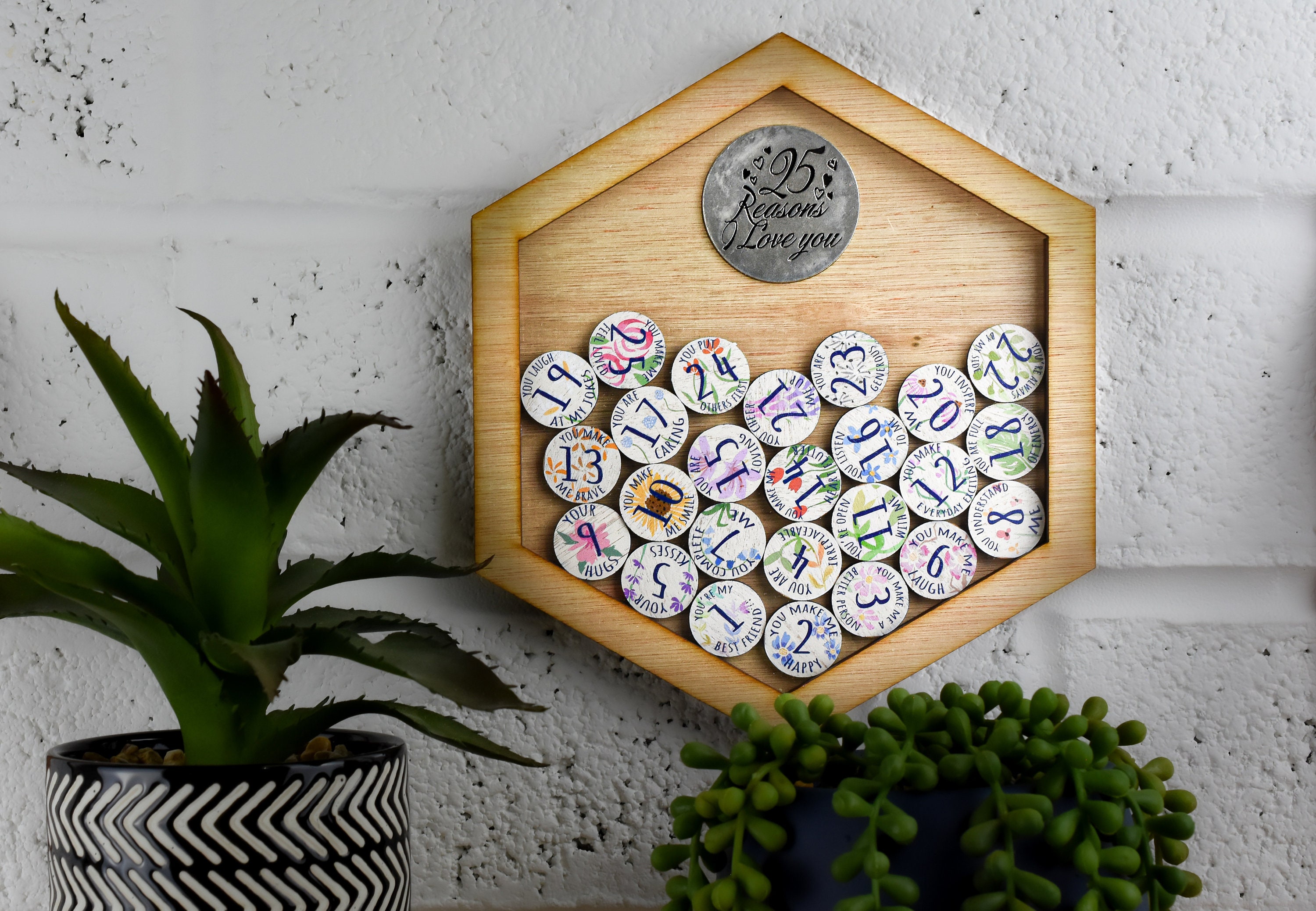 25 Reasons I Love You Wooden Wall Frame