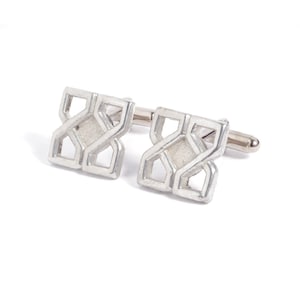 10th Anniversary Celtic Tin Cufflinks – Handcrafted Pure Tin, Celtic Pattern, 10 Year Wedding Gift for Him
