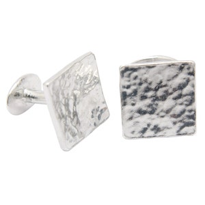 10th Anniversary Beaten Tin Square Cufflinks