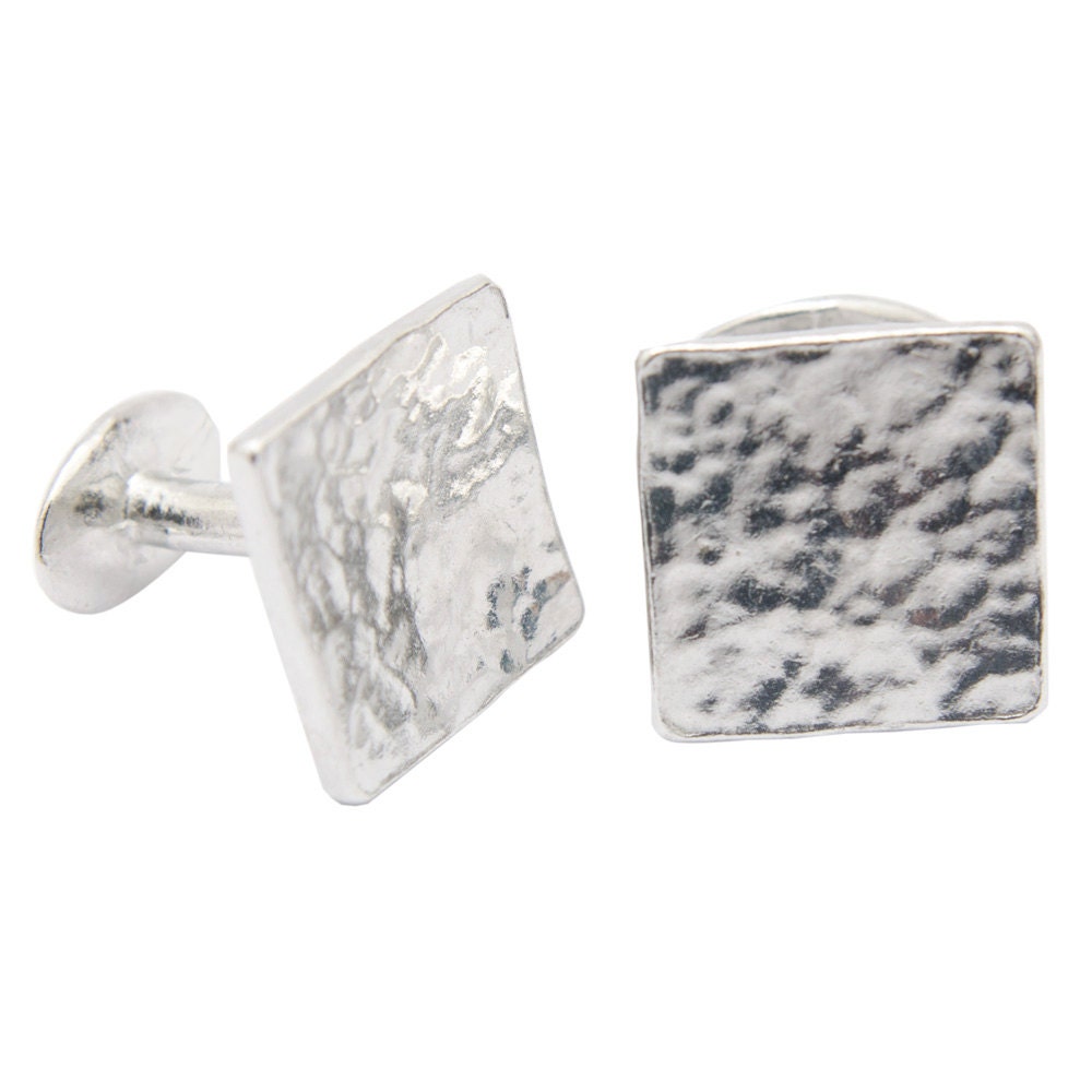 Beaten Tin Square Cufflinks