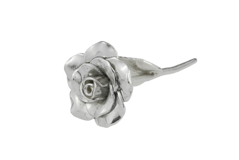 10th Anniversary Tin Rose Solid Pure Casted 100% Tin Rose image 3