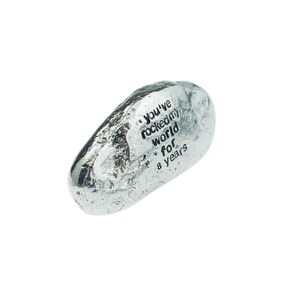 Regalo Di 9° Anniversario – Roccia In Metallo Pesante Con Incisione "You've Rocked My World For 9 Years", 200g, Confezione In Paglia - 3