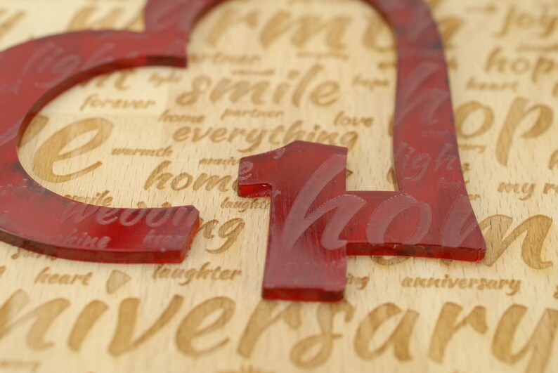 1st Anniversary Wooden Acrylic Decoration Freestanding Modern Gift
