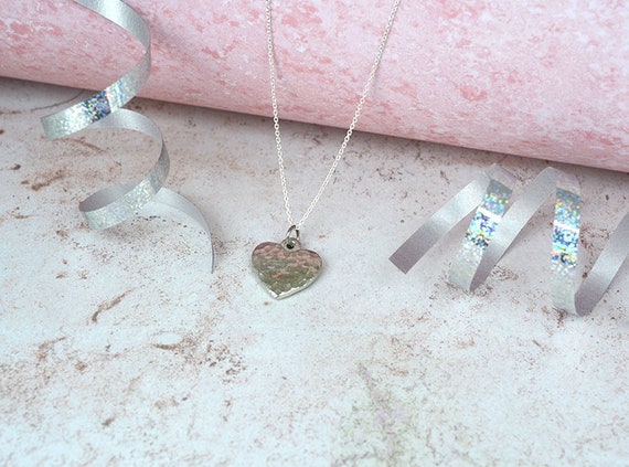 Tin Anniversary Gifts Tin Heart Pendant Made From 100% Pure Tin