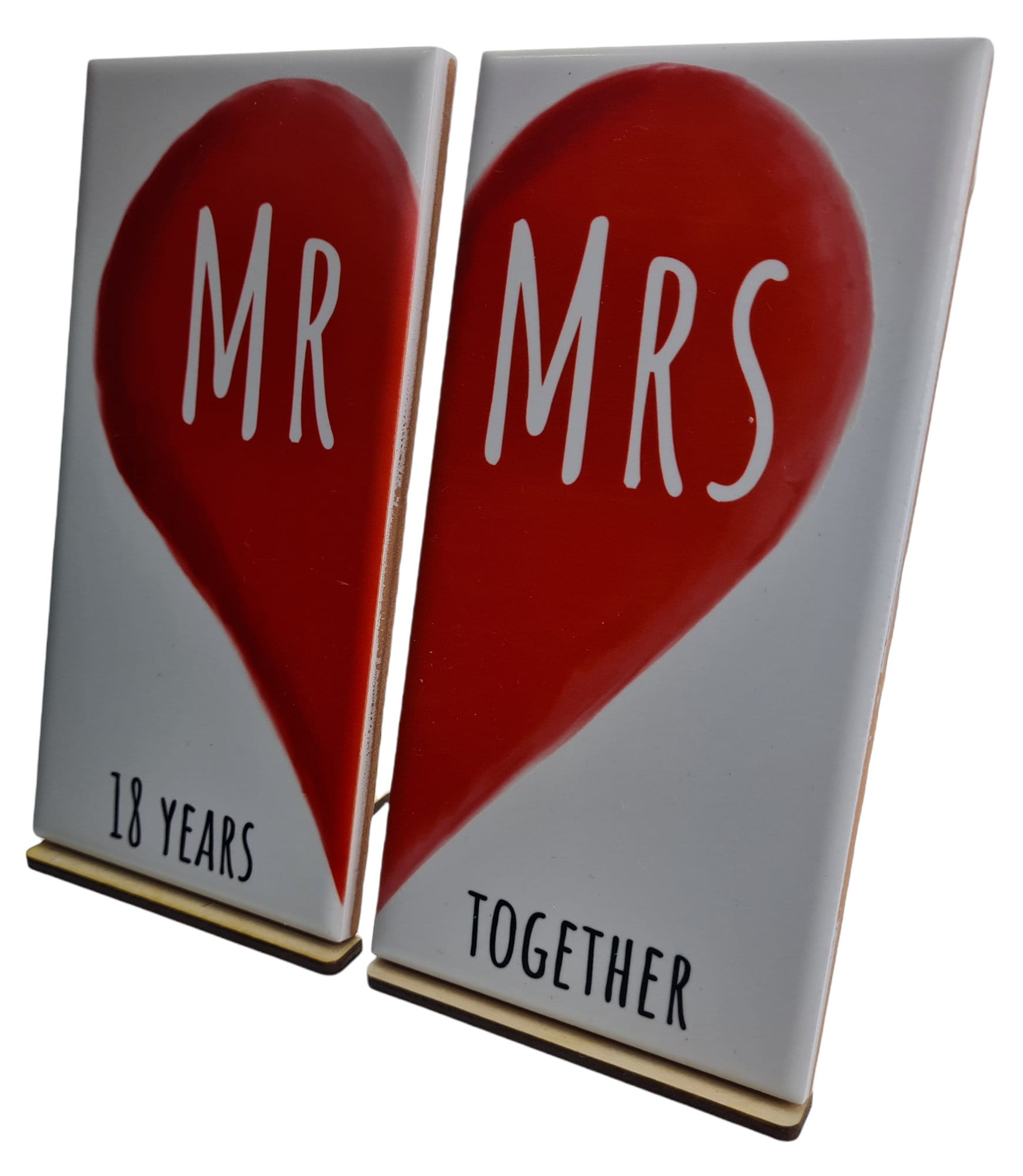 Mr and Mrs 18 Years Together Ornament