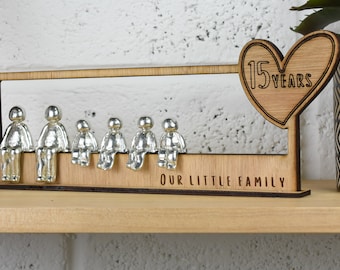 15 Years Our Little Family | 15th Anniversary Gift - Choose Your Own Family Combination