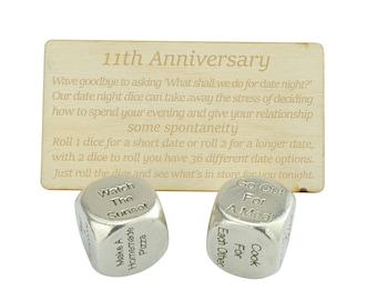 Eleventh Anniversary Date Night Decider Dice - 11th Anniversary