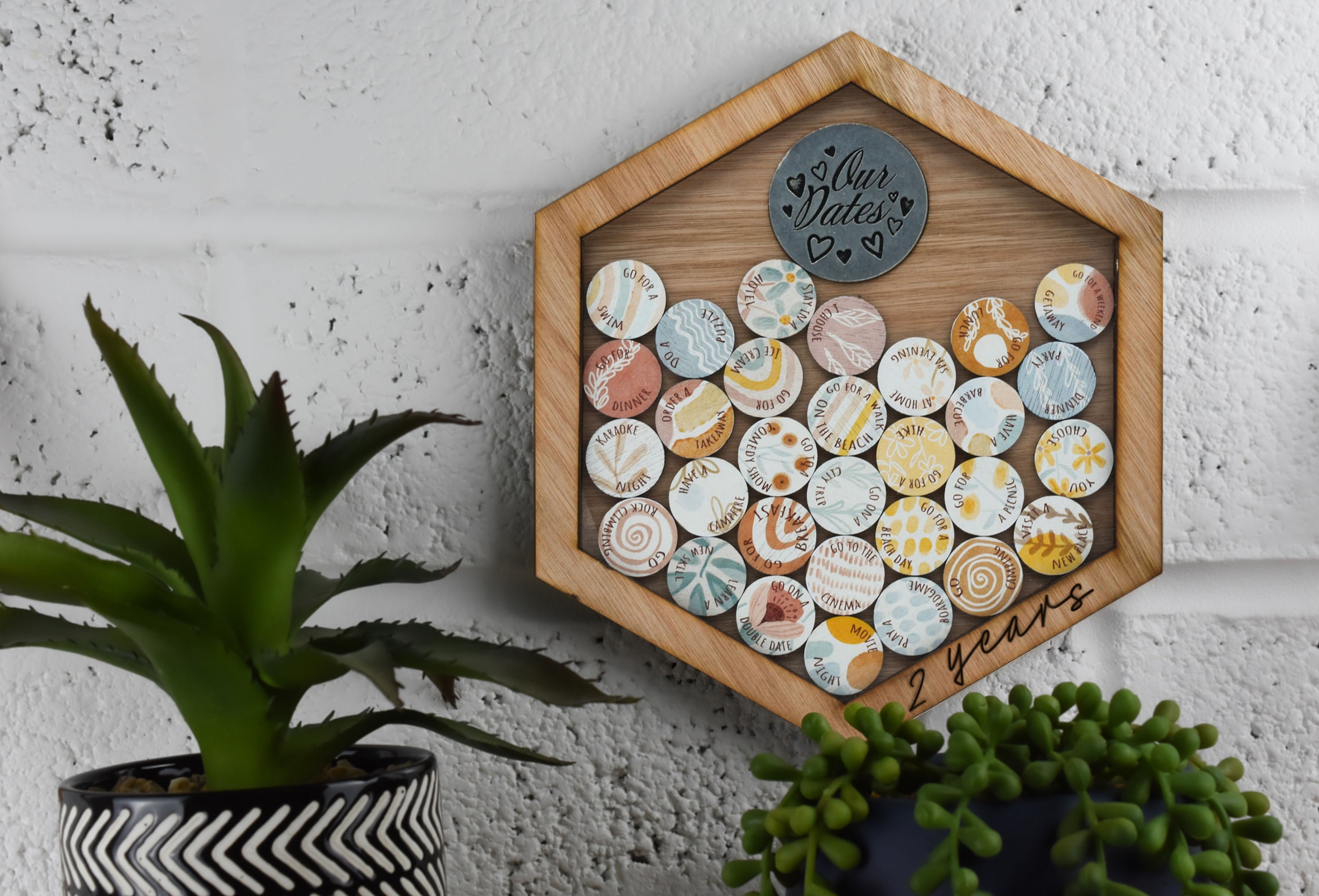 2nd Anniversary Date Night Token Hanging Frame Ornament