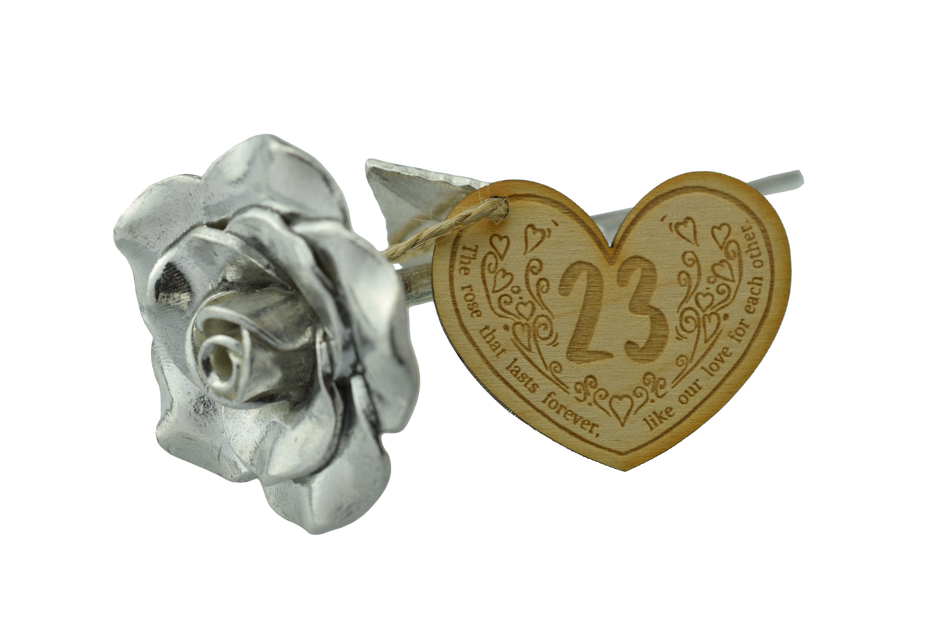 23rd Anniversary Forever Rose with Wooden Token