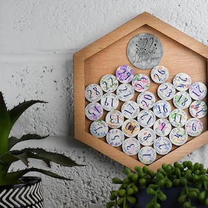 29th Anniversary 29 Reasons I Love You Houten Wandframe - Full Colour Love Tokens